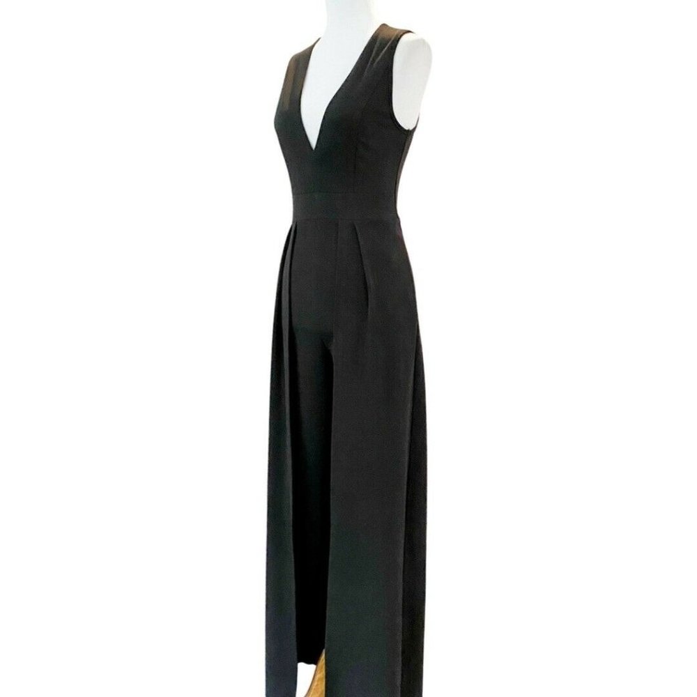 Fashion Nova Sleeveless Middle of Things Black Skinny Leg KnitJumpsuit Maxi Sz M - Picture 3 of 7
